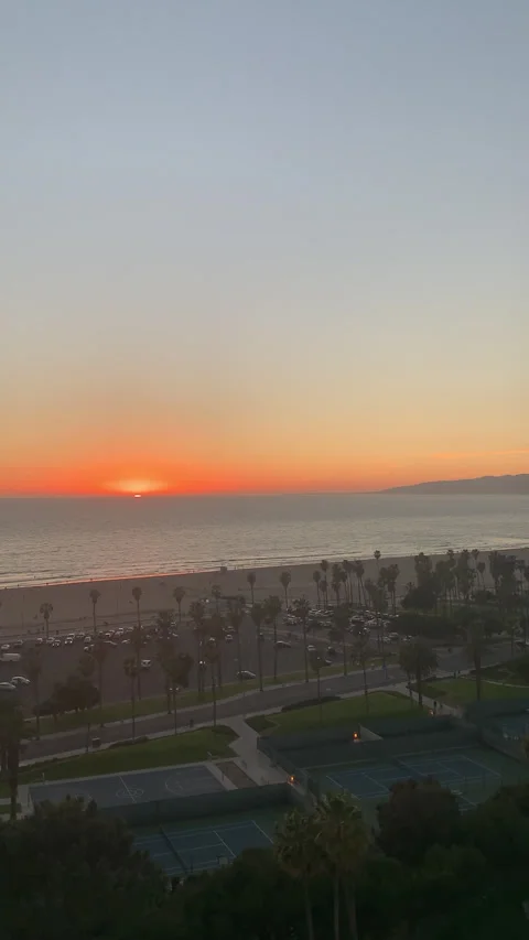 Busy Beach Sunset Vertical HD Stock Footage 175904091