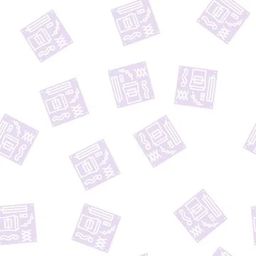 Busy board glyph seamless pattern Ilustración de archivo