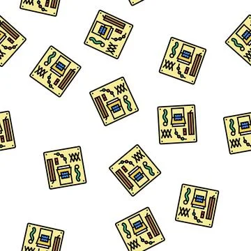 Busy board vector seamless pattern Ilustración de archivo