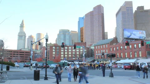 Busy Boston Timelapse Stock Footage 40804406