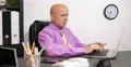 Busy Business Man Mature Age Person Laptop Texting Emails Typing Office Interior 4k or 4k+ Resolution
