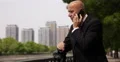 Busy Businessman Partner Dialogue Real Estate Agent Negotiate Mobile Phone Talk 4k or 4k+ Resolution