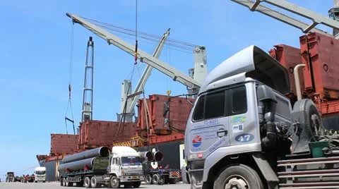 Busy in Cargo Jetty Stock Footage 20455041