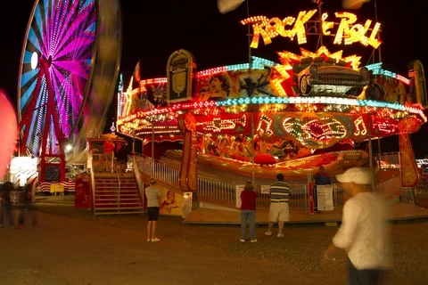 Busy Carnival corner timelapse Stock Footage 89422050