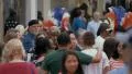 Busy chaotic crowd people tourists Times Square NYC New York City day 4k or 4k+ Resolution