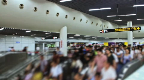 Busy Chinese subway Video stock 56203319