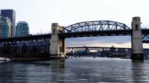 Busy City Bridge Stock Footage 148180313
