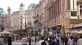 Busy City Crosswalk Crossroad Shopping Street Road Traffic Vienna People Walking HD Footage