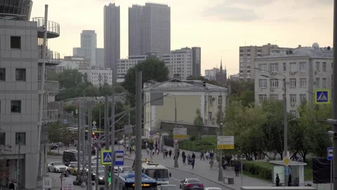 Busy city in the dusk Stock Footage 159644484