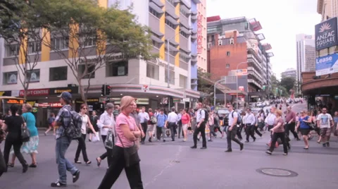 Busy city intersection crossing in fast forward Stock Footage 33795268