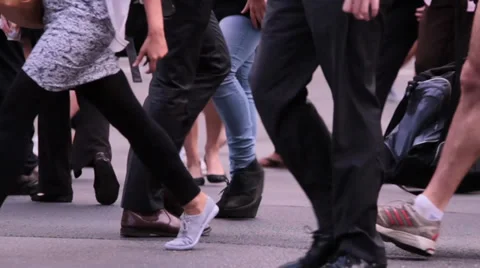 Busy city intersection crossing Stock Footage 33796224