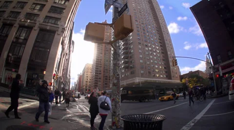 Busy City Intersection Stock Footage 32283148