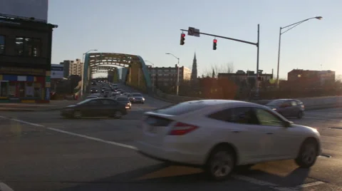 Busy City Intersection Stock Footage 59990908