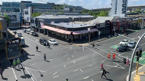 Busy City Intersection Timelapse Stock Footage 119796568