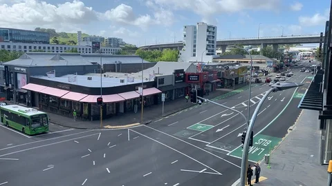 Busy City Intersection Timelapse Stock Footage 119796578