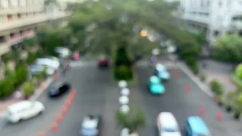 Busy city road with multiple lanes filled with numerous motor vehicles Stock Footage 344554342