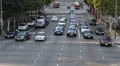 Busy City Street in Downtown Los Angeles, Cars Traffic Commuters Passing Daytime HD Footage
