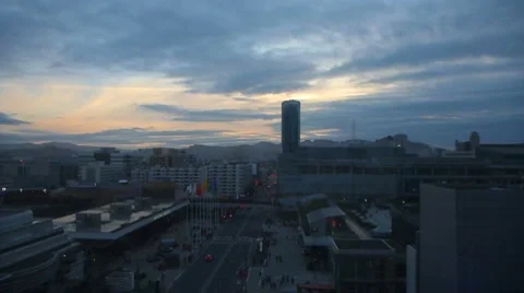 Busy City Time Lapse Evening Stock Footage 10715073