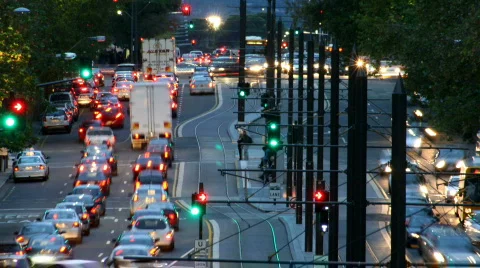Busy Close Up Traffic Timelapse Stock Footage 375647