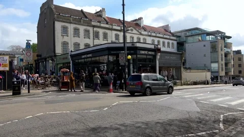 Busy coffee shop - Caffe Nero at Clifton Village Stock Footage 272317554