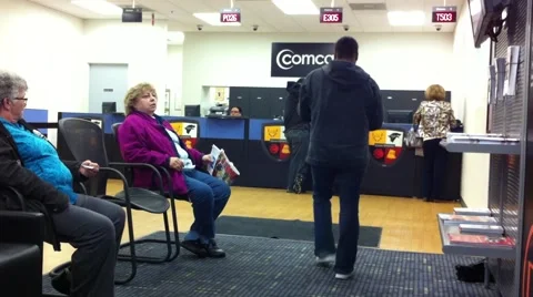 Busy Comcast Service Center Stock Footage 1644352