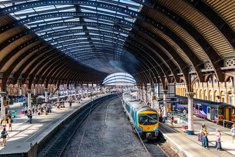 Busy Commuter Train Platform Stock Photos