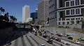 Busy Commuters Highway Cars Traffic Business Buildings Office Towers Los Angeles HD Footage
