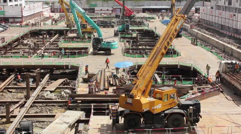 Busy construction site Video stock 24878740