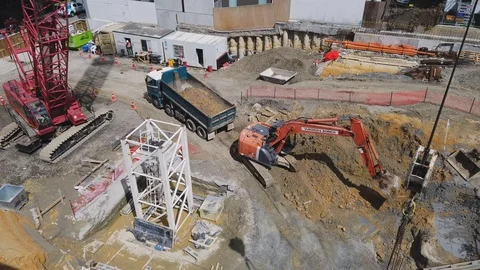 Busy Construction Site 스톡 동영상 117035787