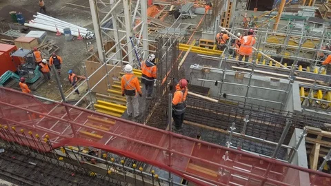 Busy Construction Site Video stock 117036383