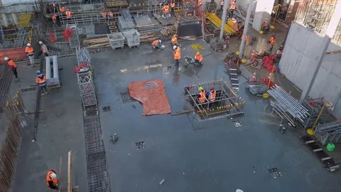 Busy Construction Site Stock Footage 117036389