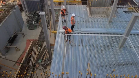 Busy Construction Site Stockbeeldmateriaal 117036447