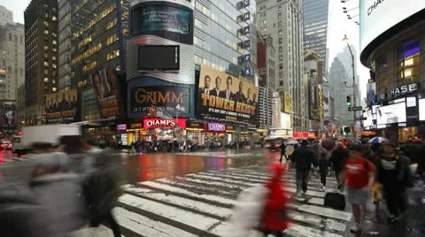 Busy crossing 42nd street, New York, USA, T/lapse Stock Footage