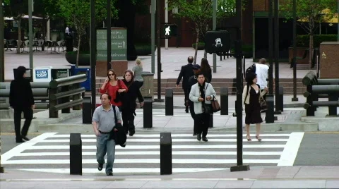 Busy Crosswalk Stock Footage