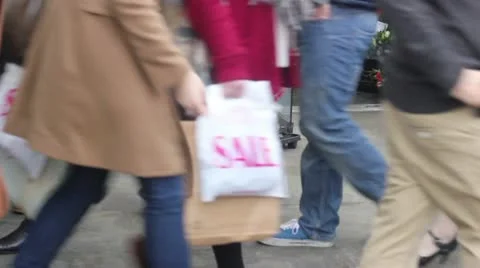 Busy crowd of shoppers Stock Footage 10586526