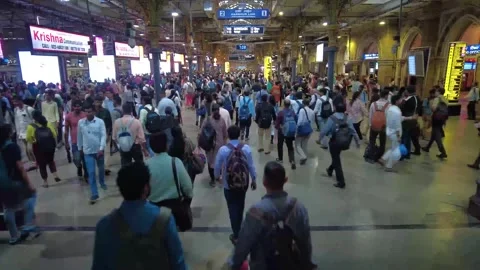 Busy Crowd of Walking People. Time lapse (4K). Stock Footage 250220554