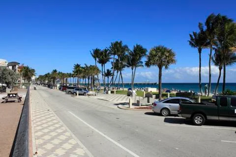 Busy deerfield beach Stock-Fotos