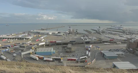 Busy Dover Eastern Docks Time-lapse Stock Footage 129496214