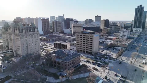 Busy Downtown Winnipeg Stock Footage 338243455