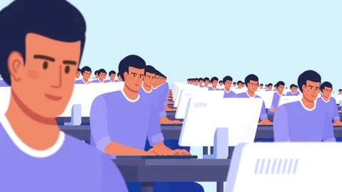 Busy Employees Typing on Computers in Office. 스톡 동영상 229912256