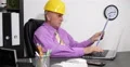 Busy Engineer Planning Examining Plans Answer Phone Customer Supplier Man Talk 4k or 4k+ Resolution