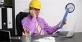 Busy Engineer Working on Laptop Read from Clipboard Talk to Mobile and Landline 4k or 4k+ Resolution