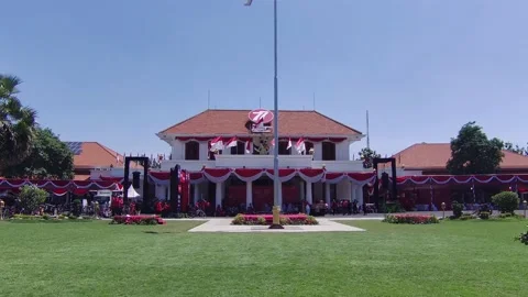 Busy Event in Eastern Java Governor Office Stock Footage 216969916