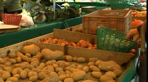 Busy Farmer's Market Stock Footage