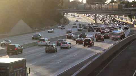 Busy Freeway Rush Hour Traffic Time-Lapse 스톡 동영상 12285292