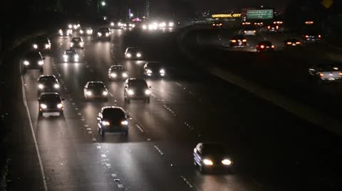 Busy Freeway Traffic in Los Angeles Stock Footage 22258237