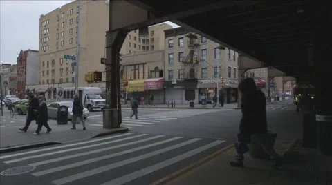 Busy Harlem street Stock Footage 50061002