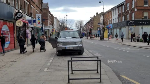 Busy high street. Stock Footage 148240773