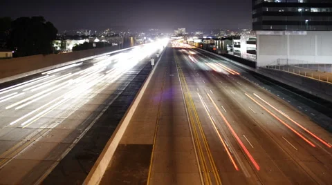 Busy highway in Los Angeles Stock Footage