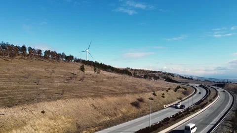 Busy highway in a mountainous area Stock Footage 314942285